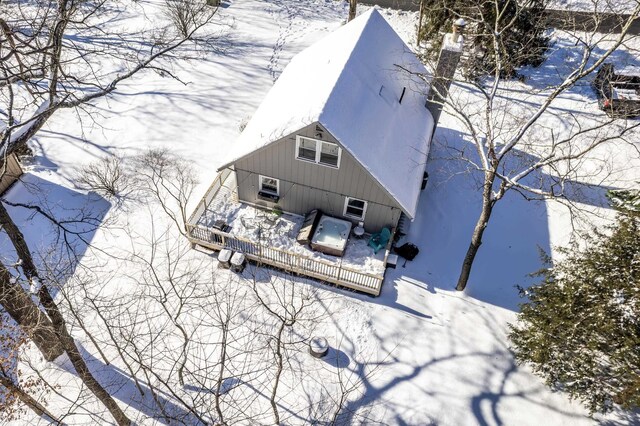 view of snowy aerial view