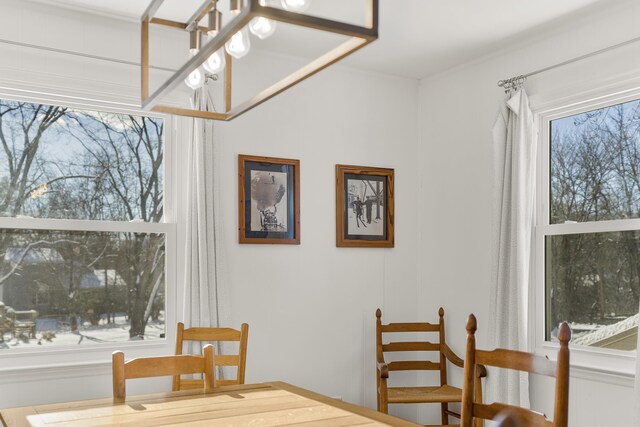 dining area with a healthy amount of sunlight