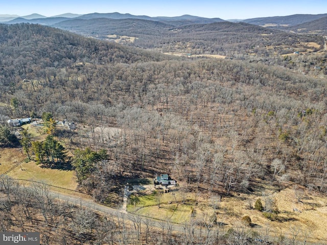 aerial view with a mountain view