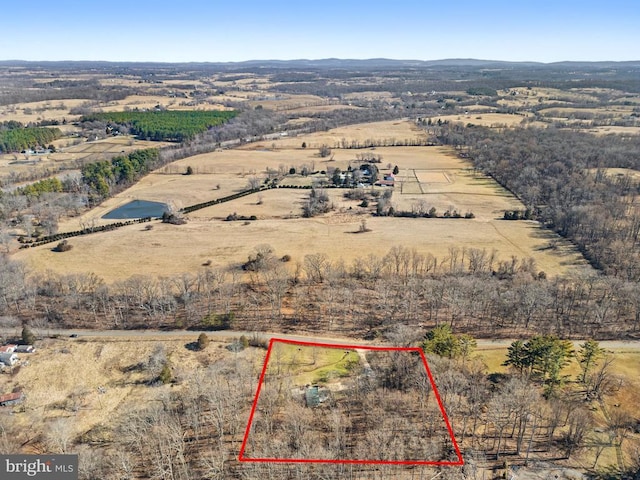 bird's eye view featuring a rural view