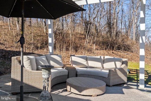 view of patio / terrace featuring an outdoor hangout area