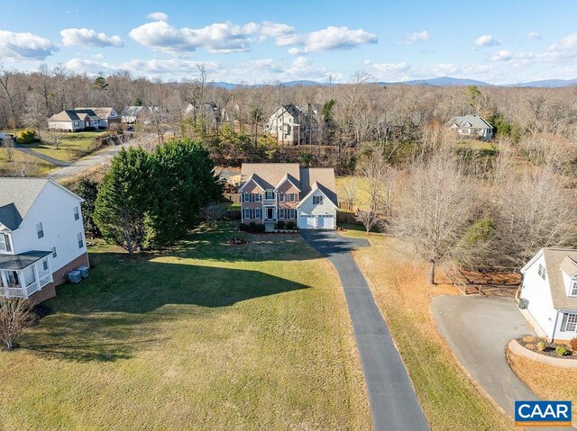 aerial view with a residential view