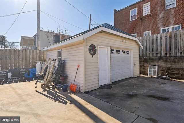 view of garage