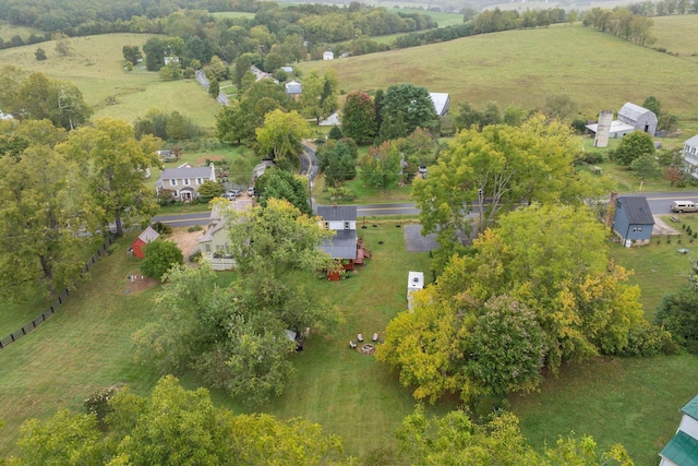 aerial view featuring a rural view