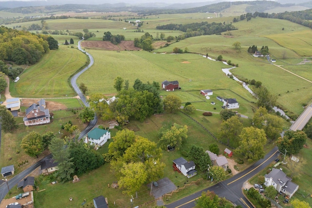 aerial view featuring a rural view