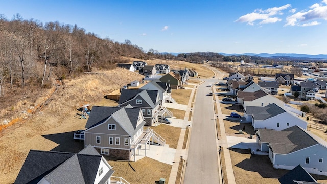 bird's eye view featuring a mountain view