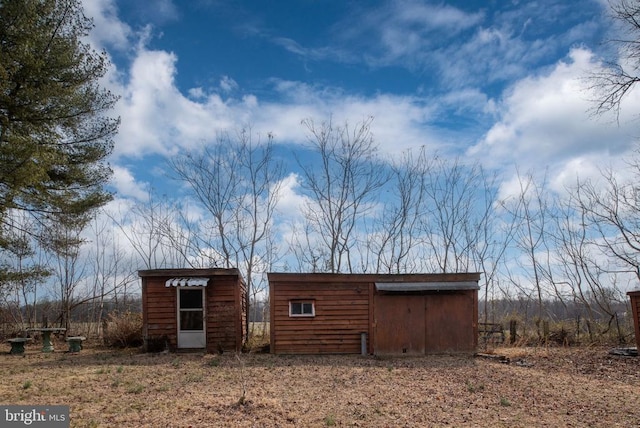 view of shed