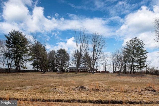 view of yard with a rural view