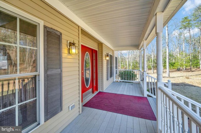 wooden deck with covered porch