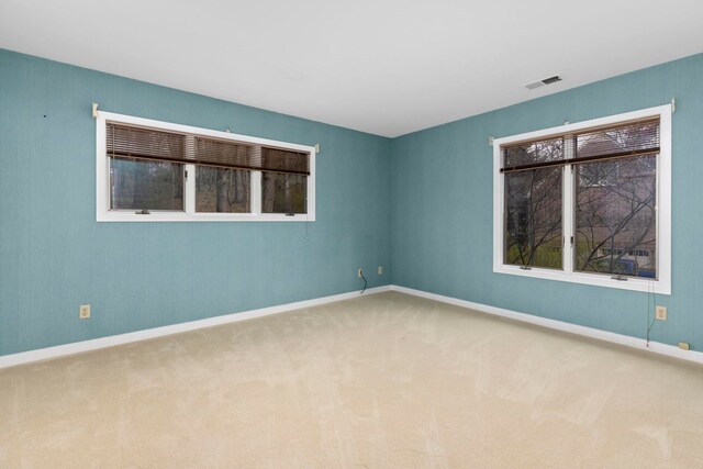 unfurnished bedroom featuring light carpet and a closet