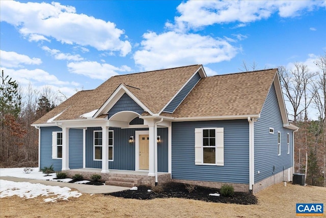 view of front of house with cooling unit