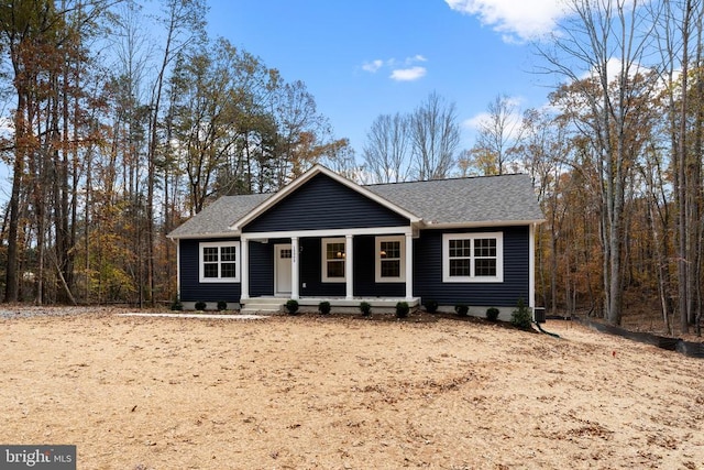 view of front of property featuring covered porch