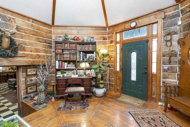 foyer featuring hardwood / wood-style floors