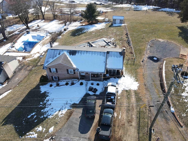 view of snowy aerial view