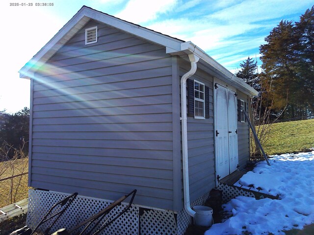 view of snowy exterior