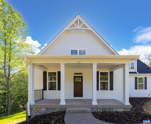 bungalow-style home with covered porch