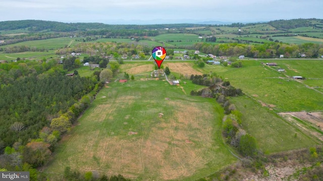 bird's eye view featuring a rural view