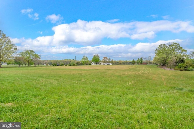 view of yard with a rural view