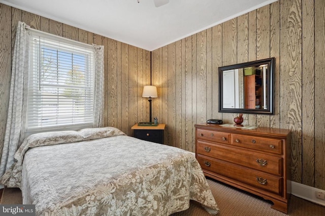 bedroom featuring carpet floors and ceiling fan