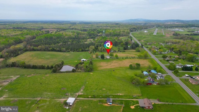 bird's eye view featuring a rural view