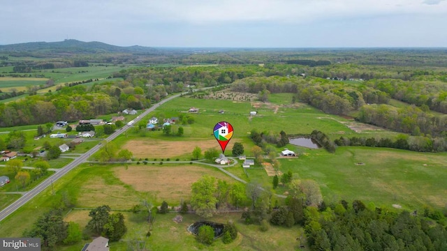 bird's eye view featuring a rural view