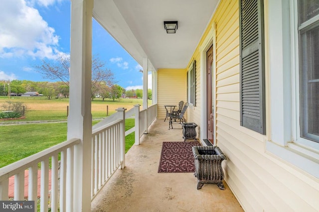 view of patio with a porch