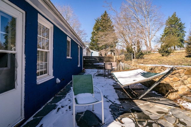 view of yard with a patio and fence