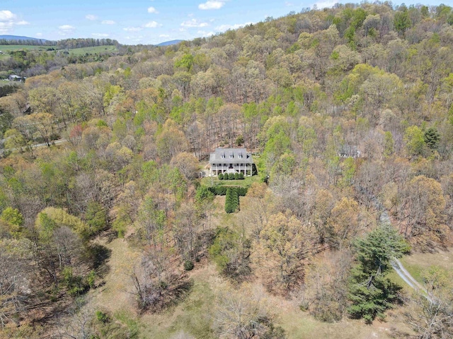 aerial view with a forest view