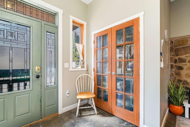 entrance to property with french doors