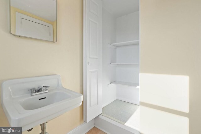 bathroom featuring baseboards and a sink