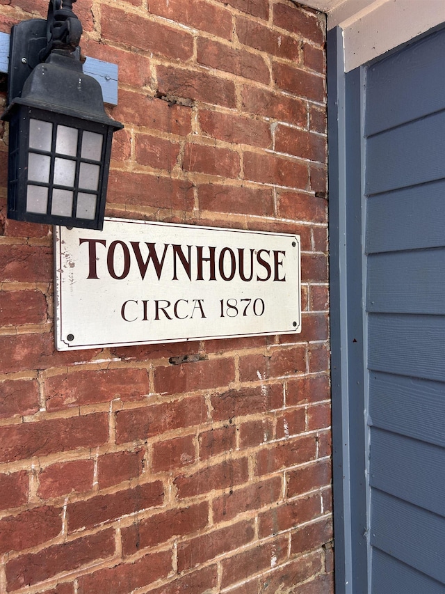 details featuring brick siding