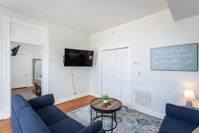 living room featuring hardwood / wood-style floors