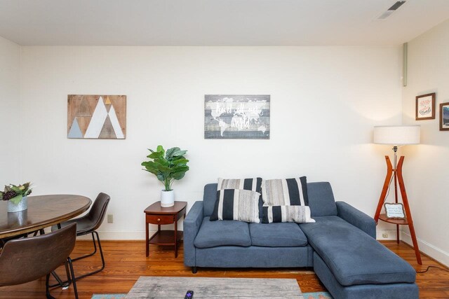 living room featuring hardwood / wood-style floors