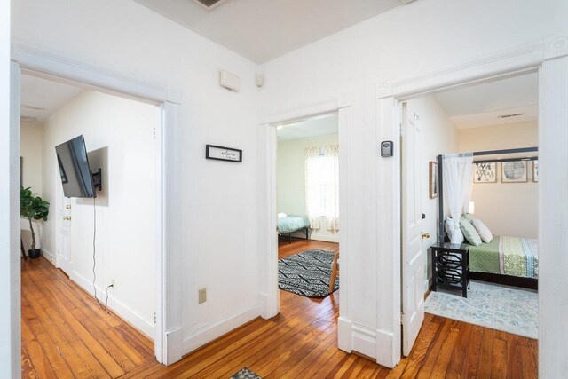 hallway featuring light hardwood / wood-style flooring