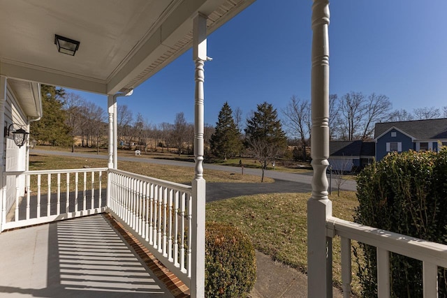 exterior space featuring covered porch