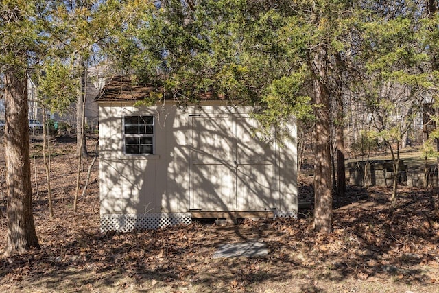 view of shed