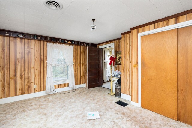 interior space with wooden walls