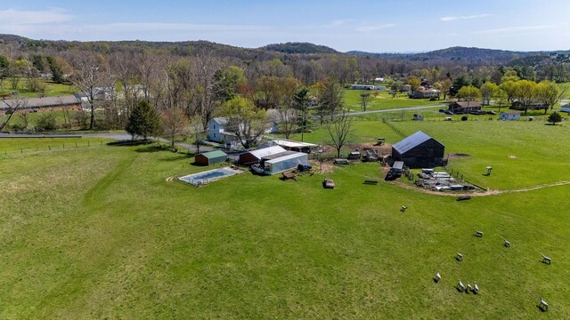 bird's eye view with a mountain view