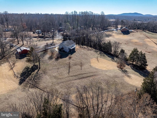 aerial view with a rural view and a mountain view