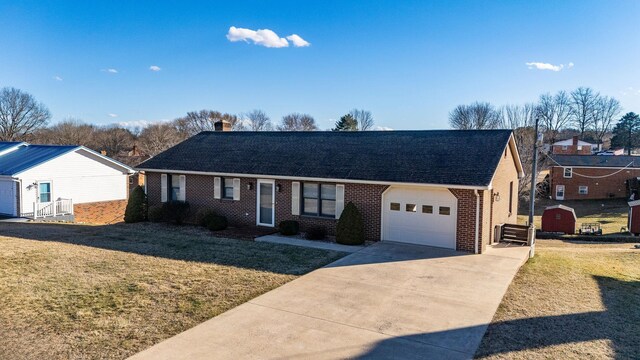 ranch-style home featuring a garage