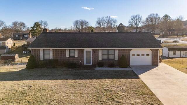 ranch-style home with a garage