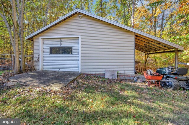 view of garage