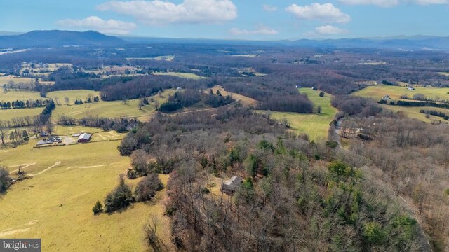 bird's eye view with a mountain view