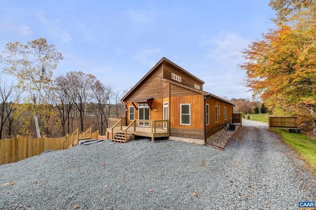 view of front of house with central AC unit