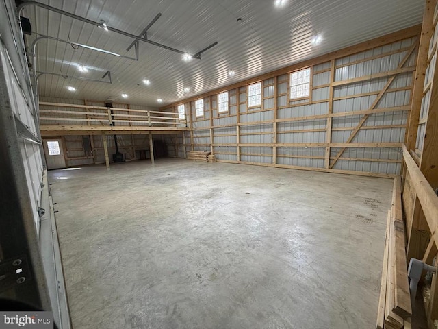 garage featuring metal wall