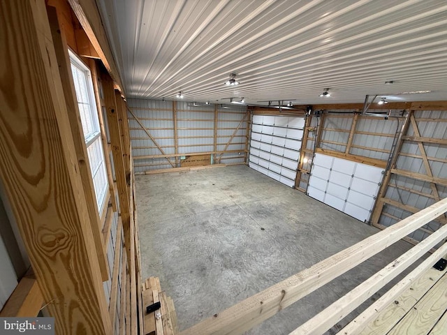 garage featuring metal wall