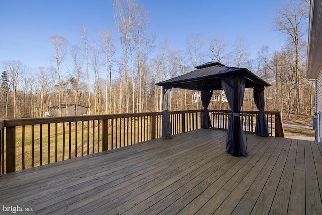 deck with a gazebo