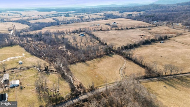 drone / aerial view featuring a rural view