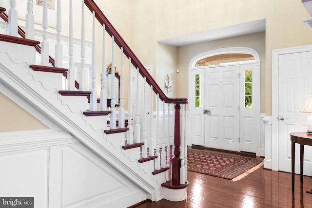 foyer featuring dark hardwood / wood-style flooring