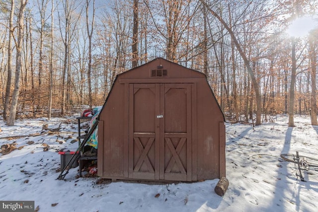 view of snow covered structure